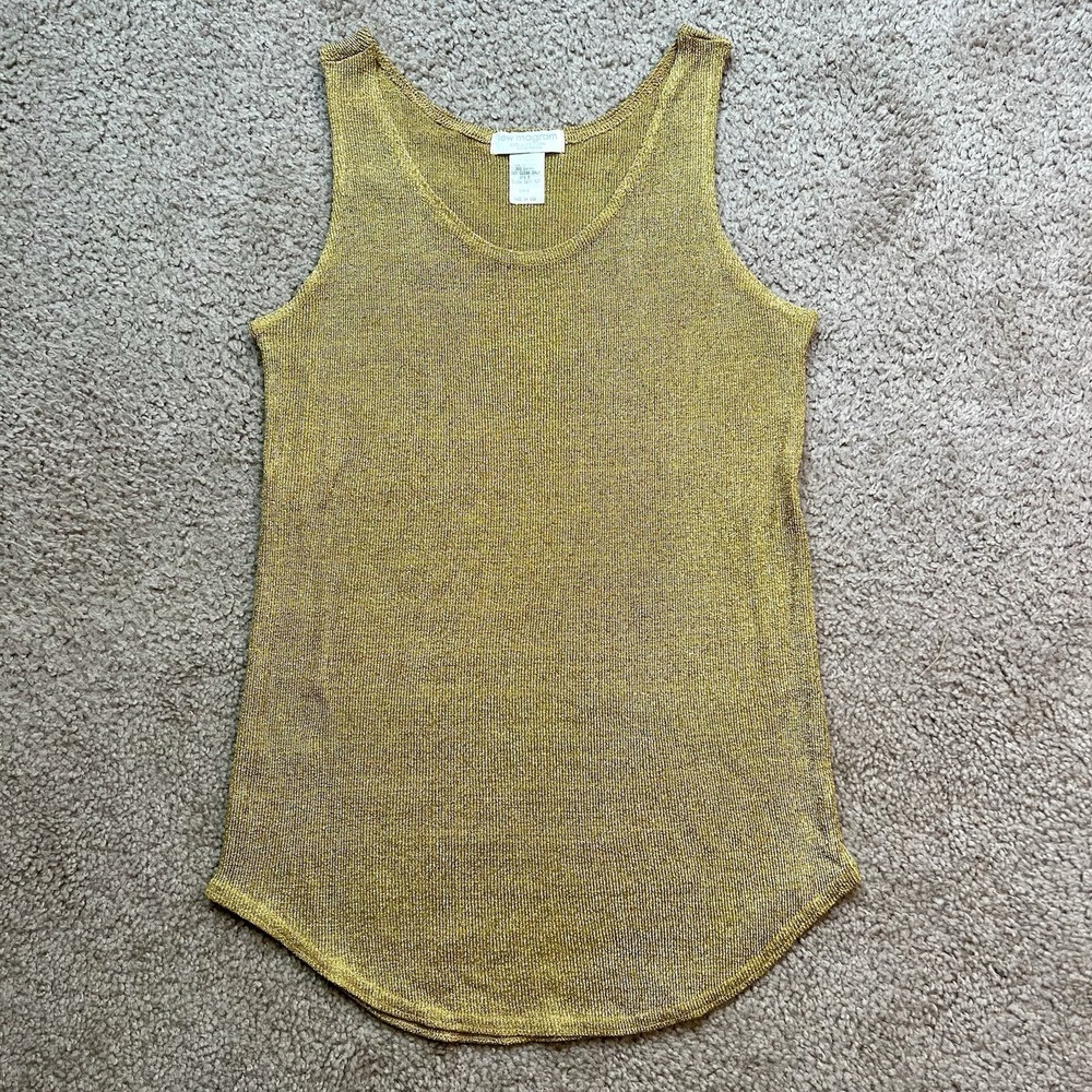 Vintage Lew Magram Collection New York Gold Metallic Evening Wear Tank Top L